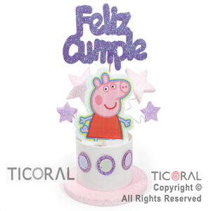 ADORNO TAMBOR PEPPA PIG FIGURA FELIZ CUMPLE TELGO x 1